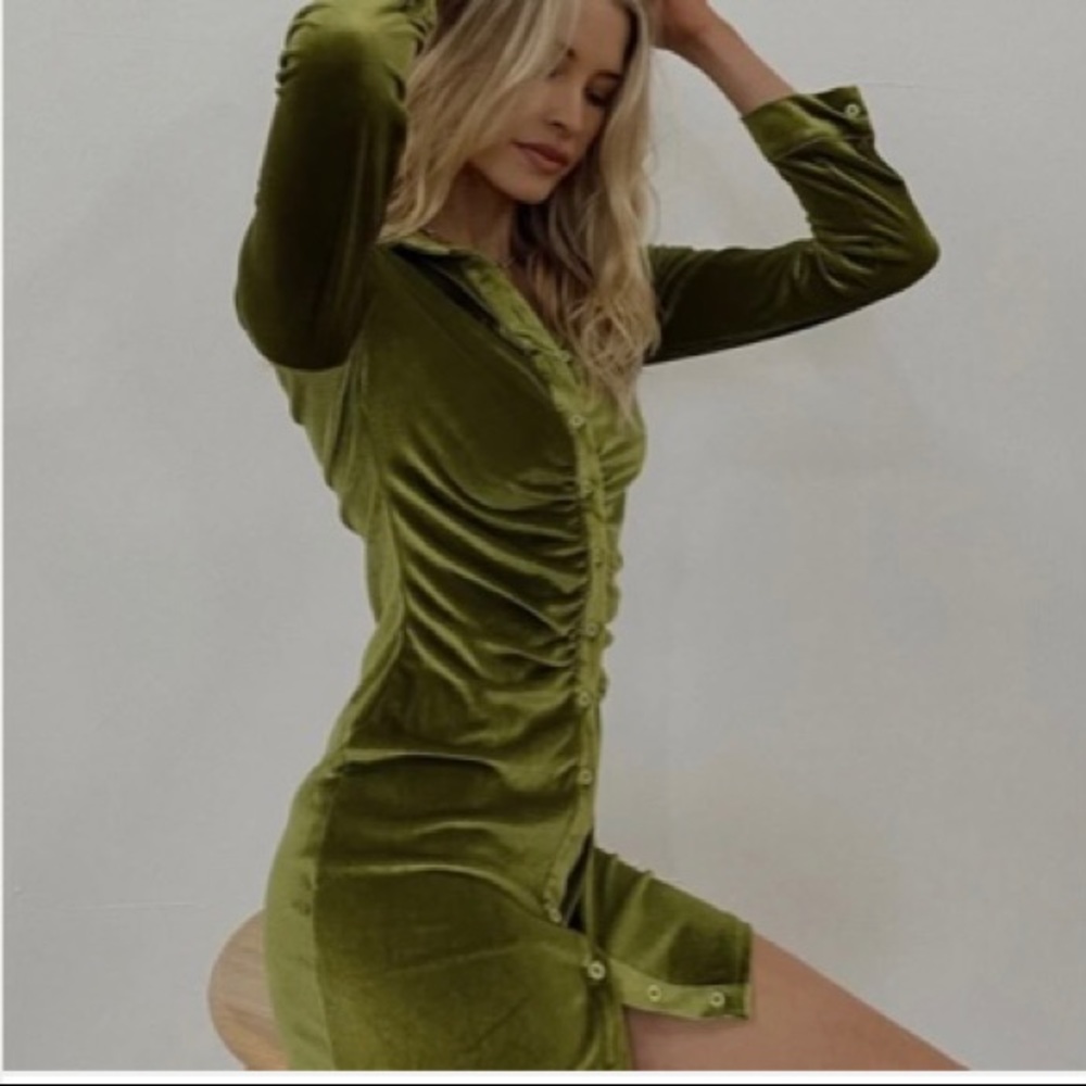 Velvet shirt dress